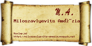 Miloszavlyevits Amázia névjegykártya